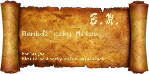 Benkóczky Milos névjegykártya